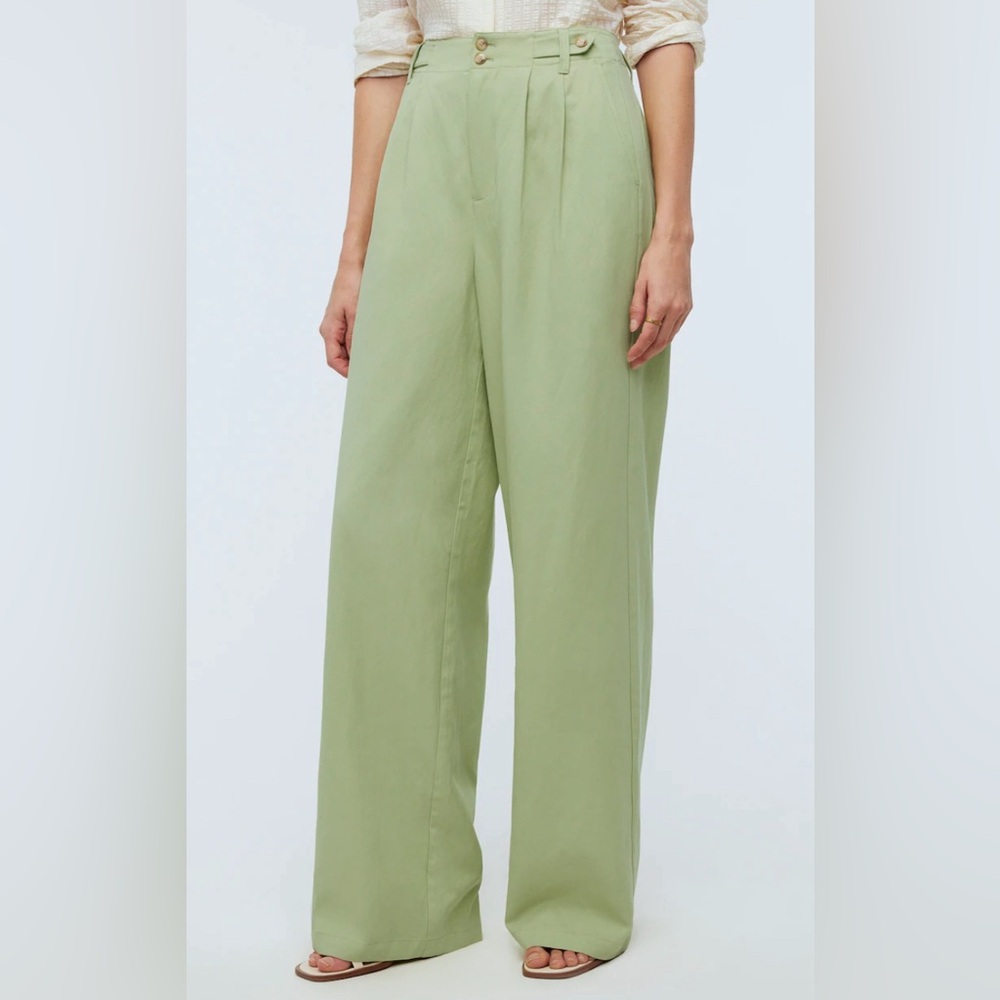 NWT Madewell Harlow wide-leg pants in pale lemongrass